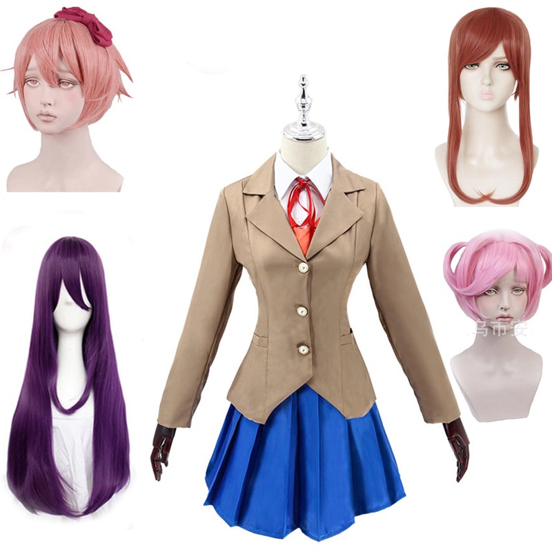 Clube De Literatura De Anime Doki Doki, Peruca De Cosplay, M