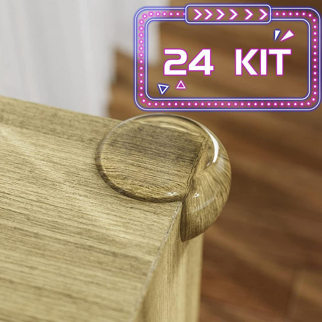 Kit 24 Protetores De Quina Silicone Redondo Para Crianças E Bebes Proteção Promoção