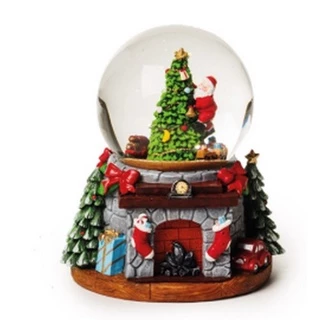 Globo De Neve Natal Papai Noel Com Movimento E Luz Decoração