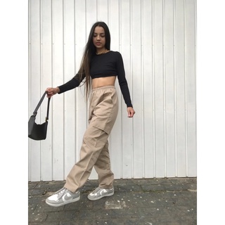 Calça Cargo Feminina Larga, Preços Incríveis - AliExpress