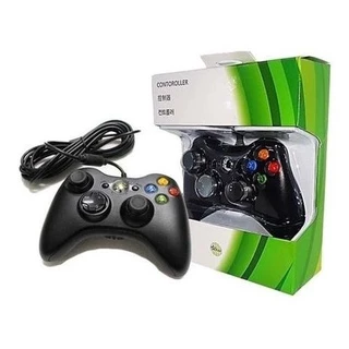 Controle Joystick Pc Ou Xbox 360 Com Fio Slim Preto