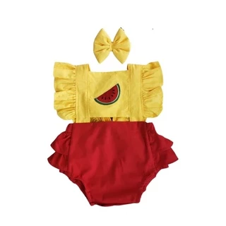 Romper Melância Com Laço Acabamento Perfeito Foto Blogueirinha Body Jardineira em Oferta na Shopee