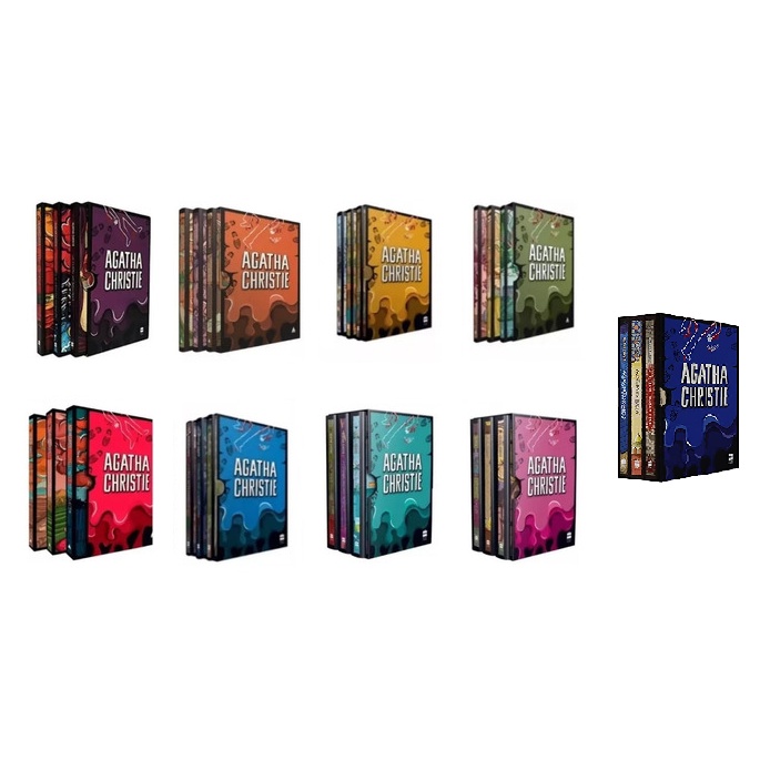 Box Individual, 3 Livros, Agatha Christie Opção 1 ao 9, Capa Dura