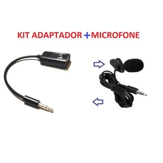 Adaptador + Microfone De Lapela Para Computador Câmera Youtuber Videos