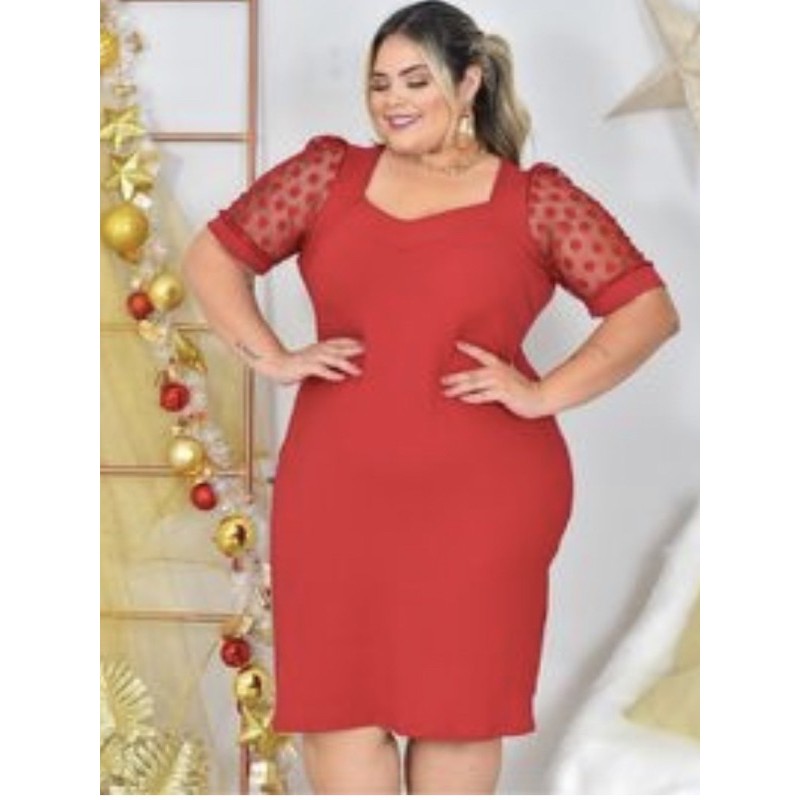 Vestido plus store size vermelho curto