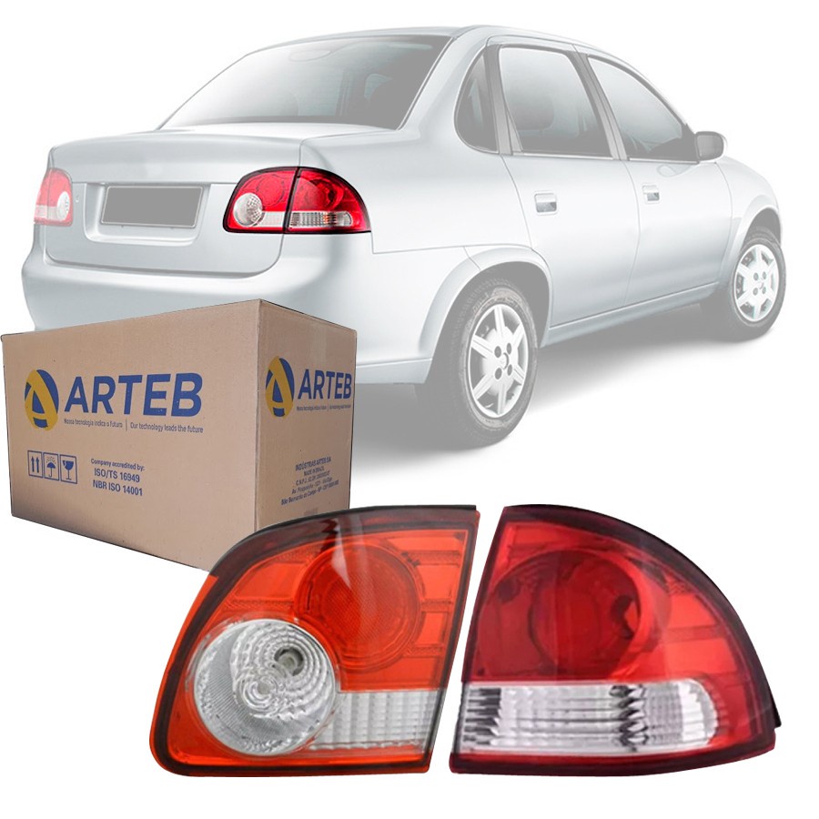 Lanterna Traseira Corsa/Classic Sedan Porta-Malas (2011/2015) - Original  ARTEB - RC&A Autopeças