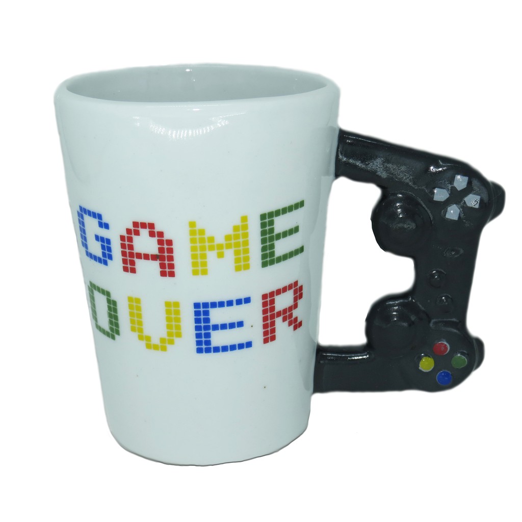 Caneca Xicara Gamer com Frase É Muito Game Over pra Uma Vida