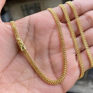 Corrente Masculina 3,3mm 70cm Banho de Ouro 24k Corrente Grumet Union Cordão Masculino Pitbull em Oferta na Shopee