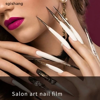 sgishang 10Pcs Dicas De Unhas Stiletto Forma Extra Longa Meia Cobertura Falsa Arte
