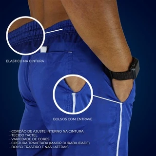 Kit 3 Calças Masculinas Tactel Atlética Leve, 3 Bolsos, Envio Rápido Pronta Entrega