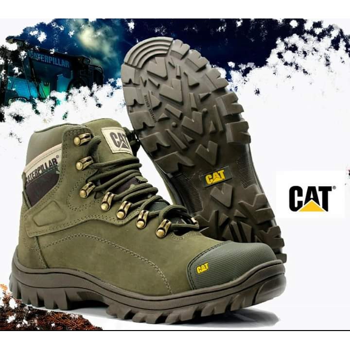 Bota Caterpillar Explorer em Couro Legítimo Lançamento - Nude