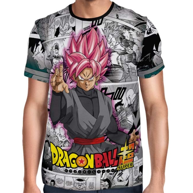 CAMISETA CAMISA GOKU BLACK KAMEHAMEHA DBZ ANIME MANGÁ DESENHO ANIMADO FULL  REF 0379