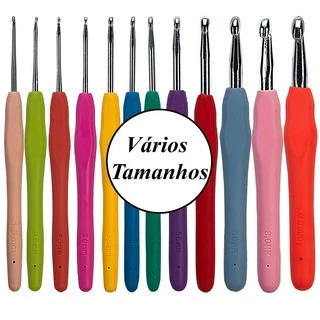 Agulha de Crochê Cabo Emborrachado - Varios Tamanhos em Oferta na Shopee