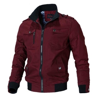 Homens Jaqueta Bomber Moda Casual Corta-Vento Dos Casaco Primavera Outono Nova Outwear Stand Magro Militar