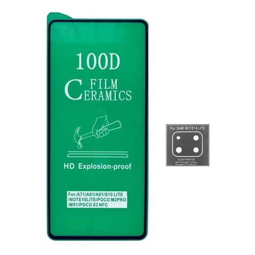 Película Cerâmica 9d + Pl Lente P/ Câmera Compativel Galaxy Note 10 Lite