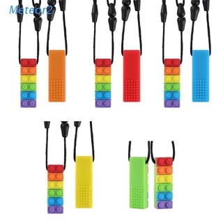 MET 1 Pc Criativo Silicone Mordedor Bloco Para Autistic Colar Dentes Borracha Brinquedos Mastigar Penda Sensory