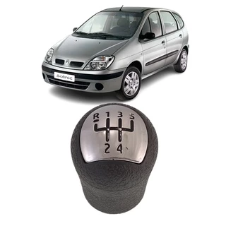 Bola Manopla Cambio Renault Scenic 2005 2006 2007 2008 cinza com Lente Cromada