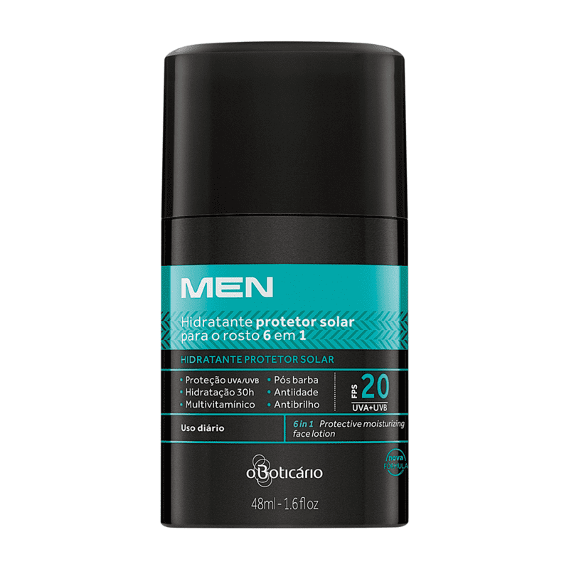 Hidratante Protetor Solar para o rosto Multi 6 em 1 MEN 48ml O ...