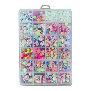 Kit De Miçangas Coloridas E Formas Desenhos Variadas Para Fazer Pulseiras, Colar, Brincos