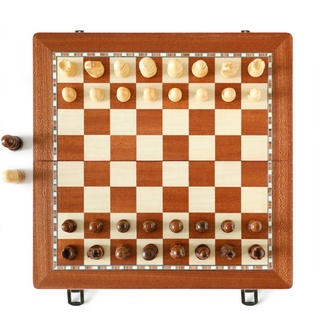 QUEENSIDE Xadrez magnético de madeira, tabuleiro de xadrez