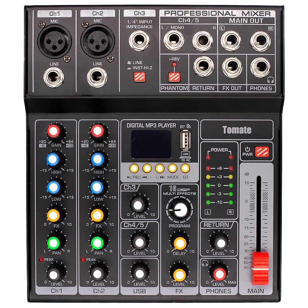 Mesa De Som Profissional Mixer Efeitos 5 Canais Usb Pendrive Voltagem ...