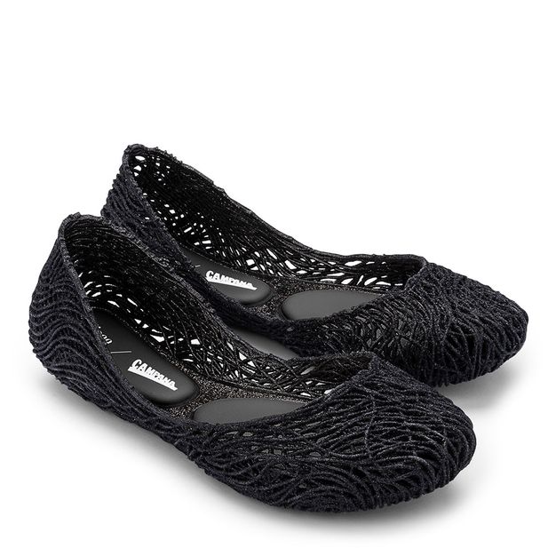 Tenis melissa store preto com glitter