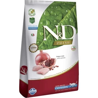 Ração Farmina N&D Prime Frango e Romã Gatos Adultos Castrados 1,5kg