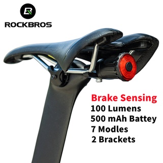 ROCKBROS Bicicleta Luz Da Cauda Inteligente Sensor De Freio USB Recarregável À Prova D