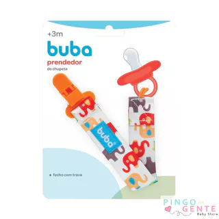 Prendedor De Chupeta Elefante Laranja Buba