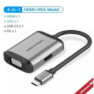 Hub USB C Vention 4X1 com HDMI e VGA original novo