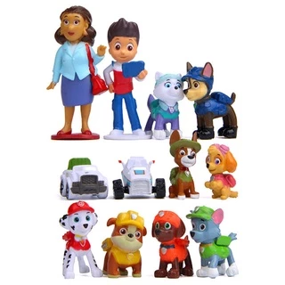 tecombee 12pçs Patrulha Canina 4-10cm Anime Figuras De Ação Patrúlha De Carro Brinquedos Caninos Para Ryder Marshall Crianças Brinquedo