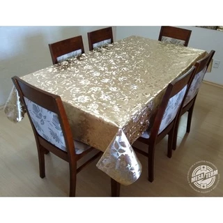 Toalha de Mesa Térmica Impermeável Dourada Florida1,40 x 2,00m