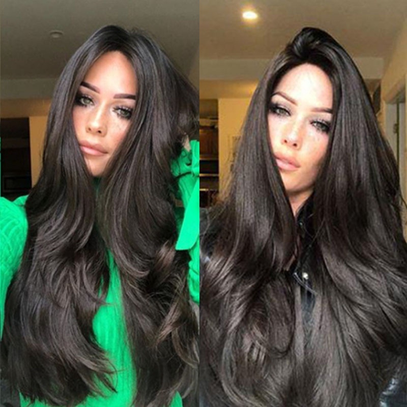 Natural Longo Cabelo Da Onda Peruca Sintética Moda Longo Encaracolado Resistente Ao Calor Do Cabelo Perucas