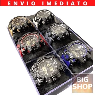 6 Relogio Masculino Atacado Masculino Digital Revenda + 6 Caixa Acrílica Digital Shock