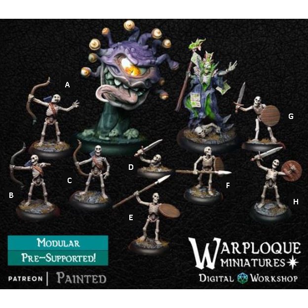 Miniatura para RPG “GUERREIROS ESQUELETOS – PACK 1 – O OBSERVADOR