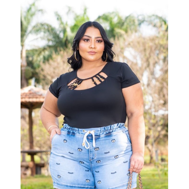 Blusa Plus Size Demi  Roupas plus size, Blusas femininas, Moda para  gordinhas