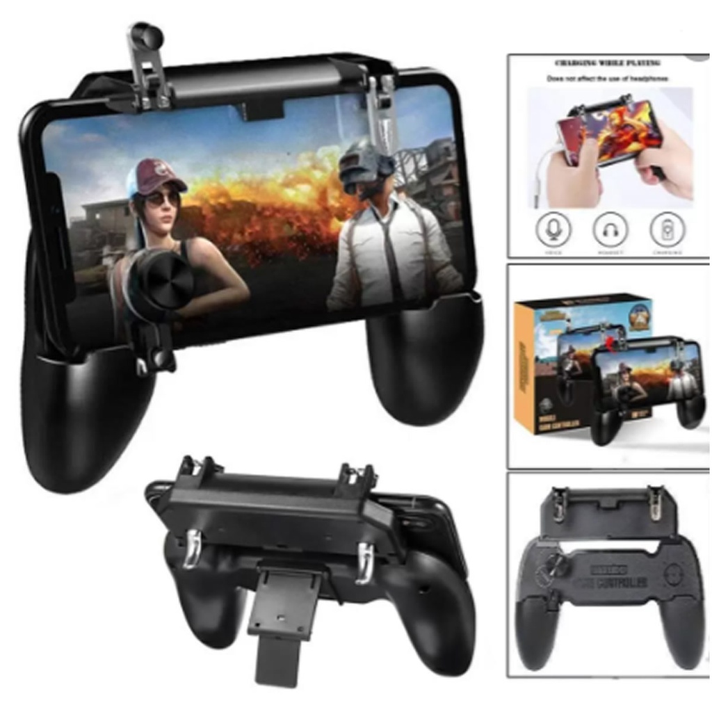 Mini controle de jogos para celular pubg, joystick de metal com gatilho e  botão de atirar, para celular l1r1 e iphone x, botão de atirar e mira