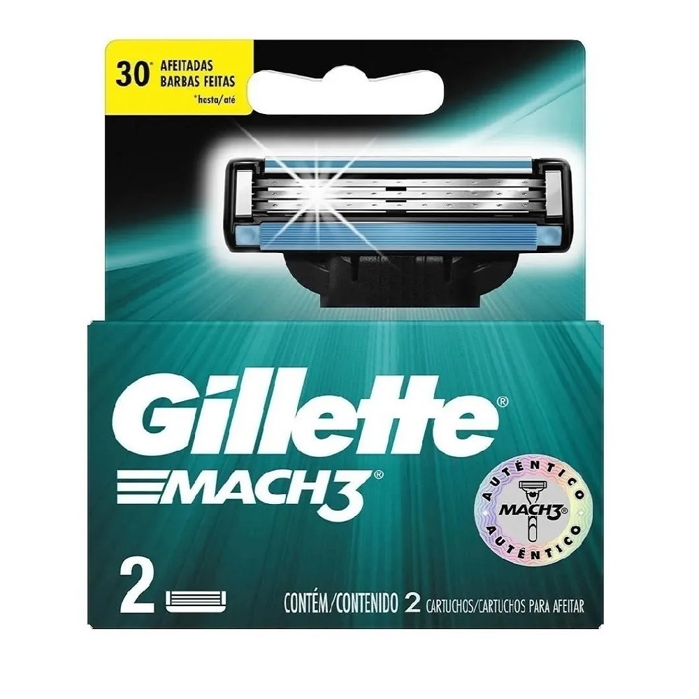 Carga Para Aparelho de Barbear Gillette Mach3 Com 2 unidades