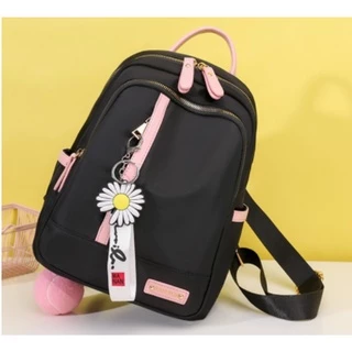 Mochila de nylon casual Feminina / à prova d'água / mochila escolar com o acessório da flor