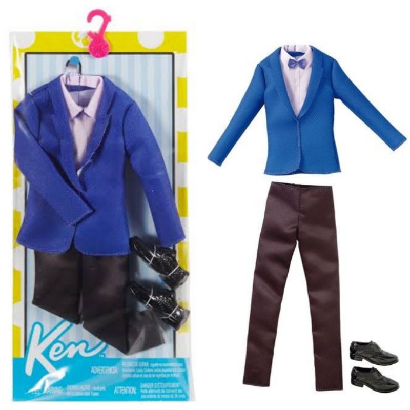 Roupinha Ken da Barbie Roupas e Acessórios - Jaqueta Xadrez e Shorts Jeans  - Pack Mattel