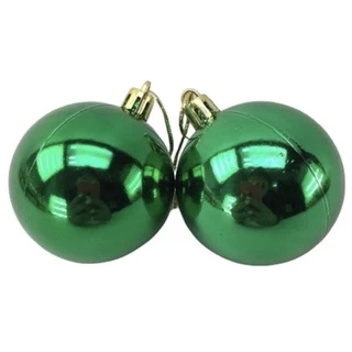 Kit 12 Bolas Bolinhas De Natal Natalino Verde Lisas 6cm