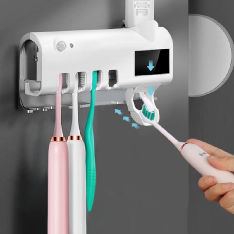 Imagem do produto Titular Escova De Dentes UV Esterilizador Automático/Wall Mounted Aperto Creme Dental Acessórios Do Banheiro Casa Inteligente Squeeze 1