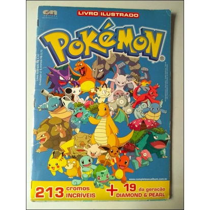 Livro Ilustrado Pokémon 213 Cromos + 19 Geração Diamond e Pearl