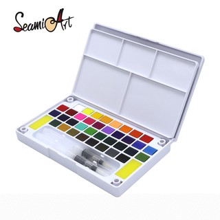 SeamiArt 12/18/24/36 Cores Conjunto De Aquarela Sólida Com Caneta De Pincel