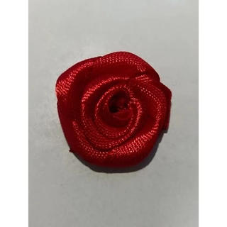 Flor de Rococó vermelho mini rosa de cetim 2 cm (30 unidades)