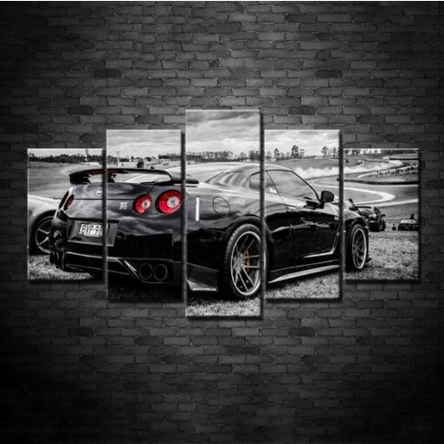 Quadro Carro Gtr Nissan 5 Peças Quarto Sala 115cm X 60cm