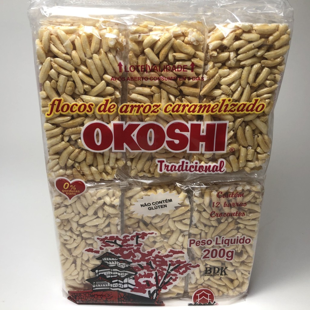 Okoshi Flocos De Arroz Caramelizado 200 Gramas