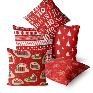 Kit 5 capas de almofadas de natal