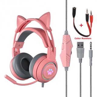 PHNIXGAM Fone de ouvido Pink Girl para jogos PS4, PS5, Xbox One