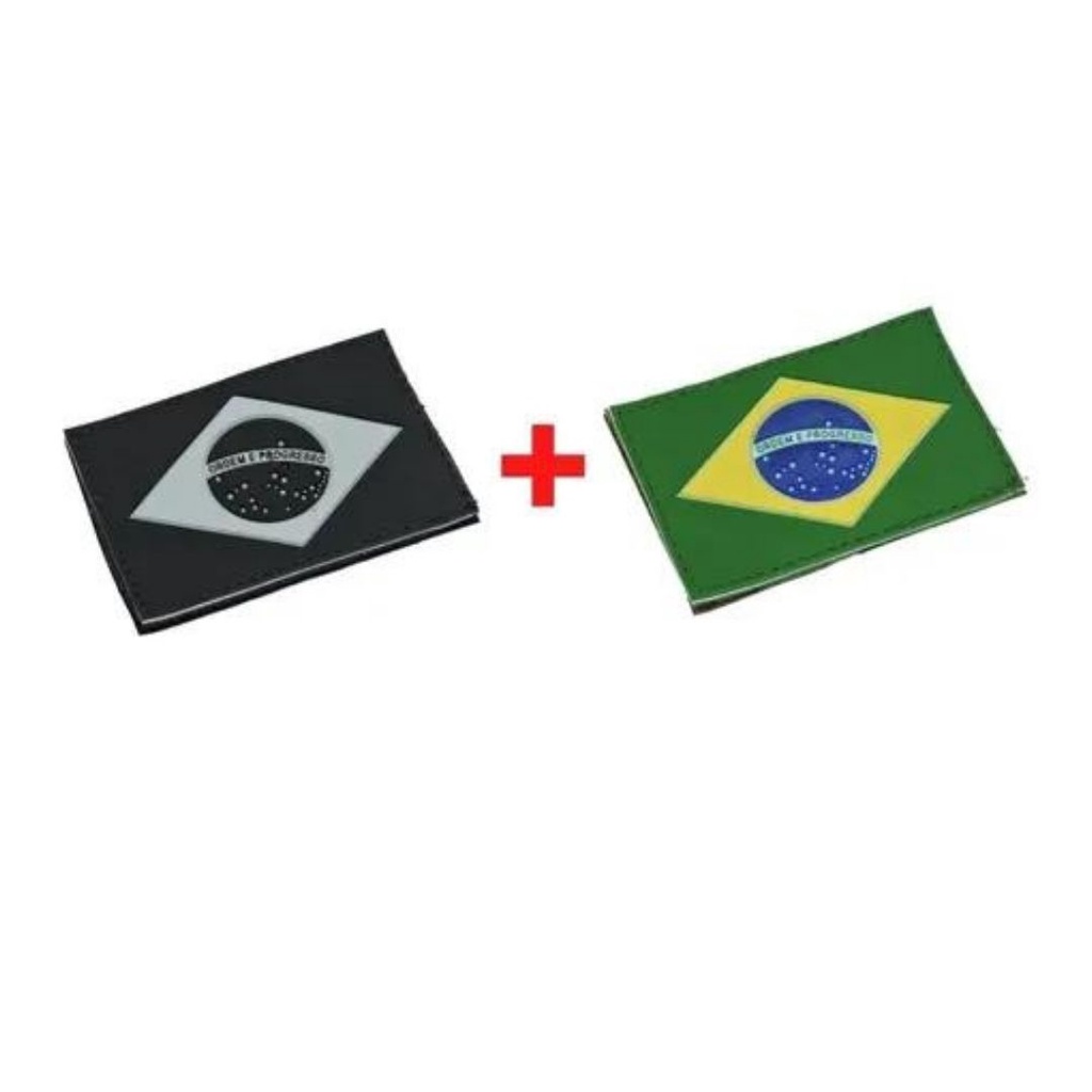 Kit 06 Patch Bandeira Do Brasil Emborrachado Com Velcro